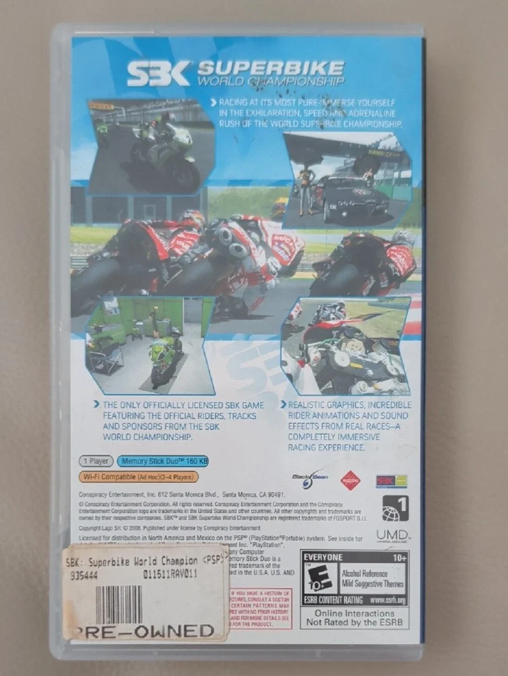SBK Superbike World Championship - PSP Game Playstation Video Game